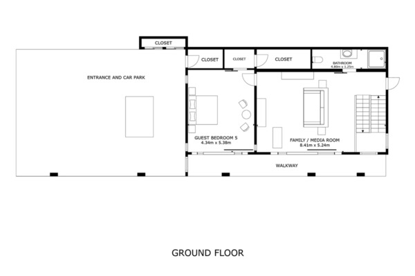 Sava Beach Villas Villa Roxo Ground Floor Floorplan | Natai, Phang Nga