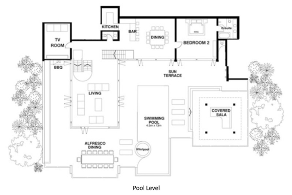 Villa Viman Pool Level Floorplan | Kamala, Phuket
