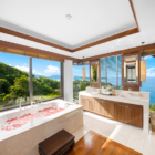 Villa Aye Master Bathroom Two with Bathtub and View | Kamala, Phuket