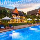 Villa Aye Exterior with Pool View at Night | Kamala, Phuket