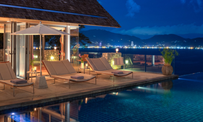 Villa Hale Malia Pool Side Loungers with Sea View at Night | Kamala, Phuket