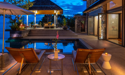 Villa Hale Malia Pool Side Area with Sea View at Night | Kamala, Phuket