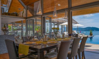 Villa Hale Malia Indoor Dining Area with Sea View | Kamala, Phuket