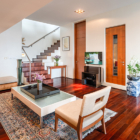 Villa Rom Trai Lounge Room with Wooden Floor and Up Stairs | Phuket, Thailand