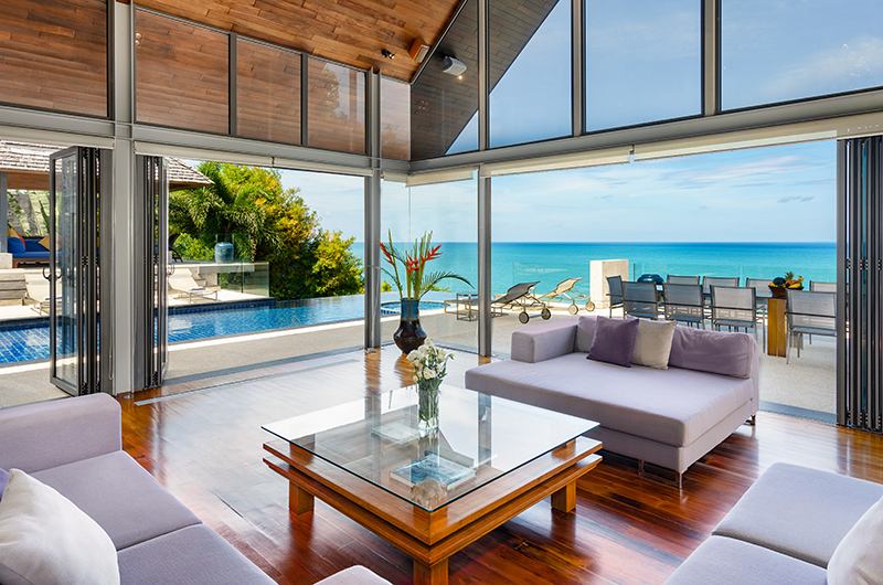 Villa Viman Indoor Living Area with Sea View | Kamala, Phuket