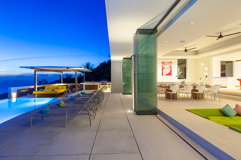 Lime Samui Villas Villa Splash Reclining Sun Loungers at Night | Nathon, Koh Samui