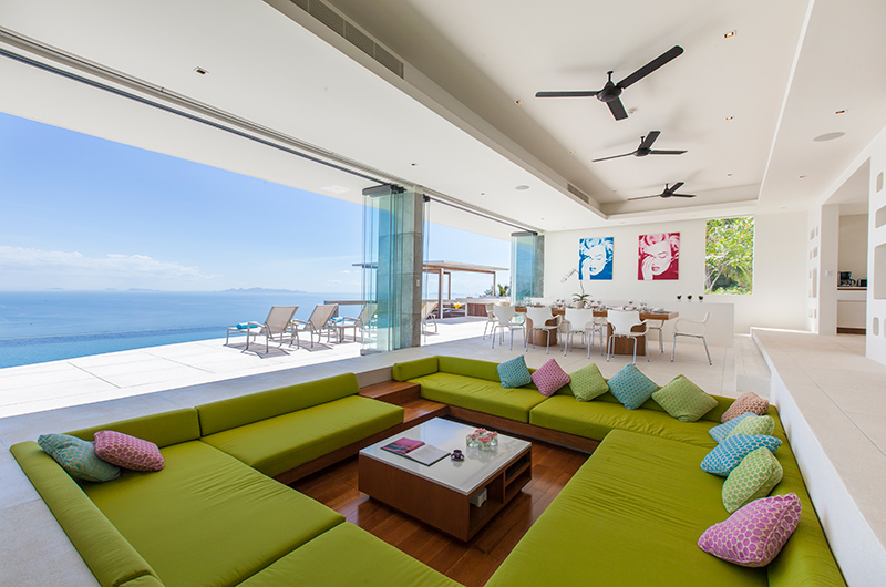Lime Samui Villas Villa Splash Indoor Living Area with Sea View | Nathon, Koh Samui