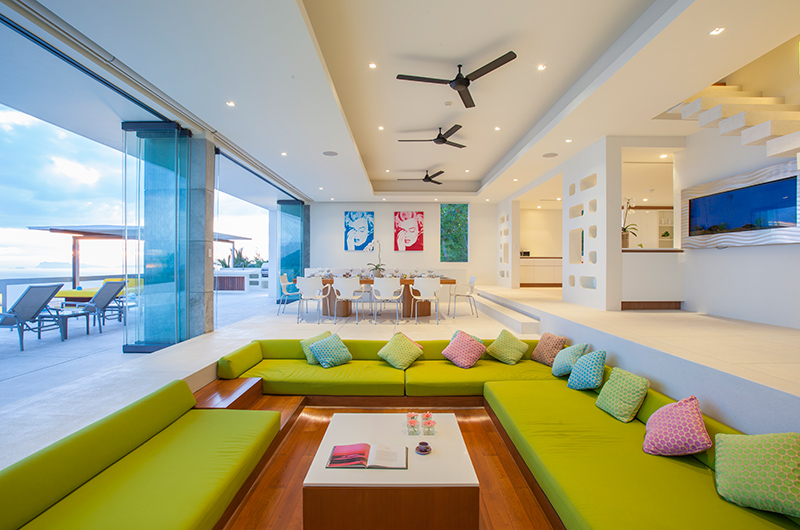 Lime Samui Villas Villa Splash Indoor Living Area with Sea View | Nathon, Koh Samui