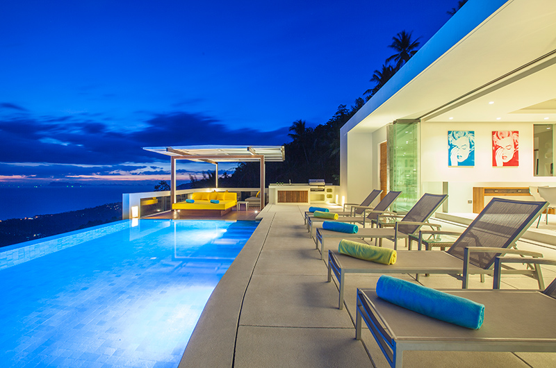 Lime Samui Villas Villa Splash Pool with Outdoor View at Night | Nathon, Koh Samui