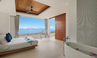 Villa Blue View Bedroom with Ensuite Bathtub | Bang Por, Koh Samui