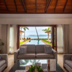 Villa Frangipani Living Area with Pool View | Maenam, Koh Samui