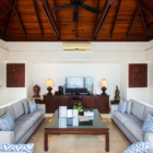 Villa Frangipani Living Area with TV | Maenam, Koh Samui
