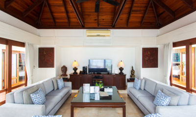 Villa Frangipani Living Area with TV | Maenam, Koh Samui