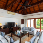 Villa Frangipani Indoor Living Area with TV | Maenam, Koh Samui