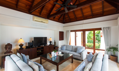 Villa Frangipani Indoor Living Area with TV | Maenam, Koh Samui