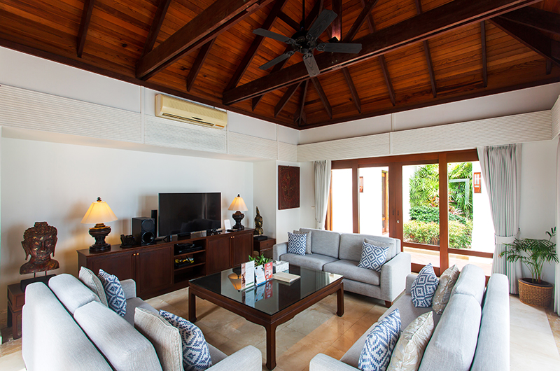 Villa Frangipani Indoor Living Area with TV | Maenam, Koh Samui