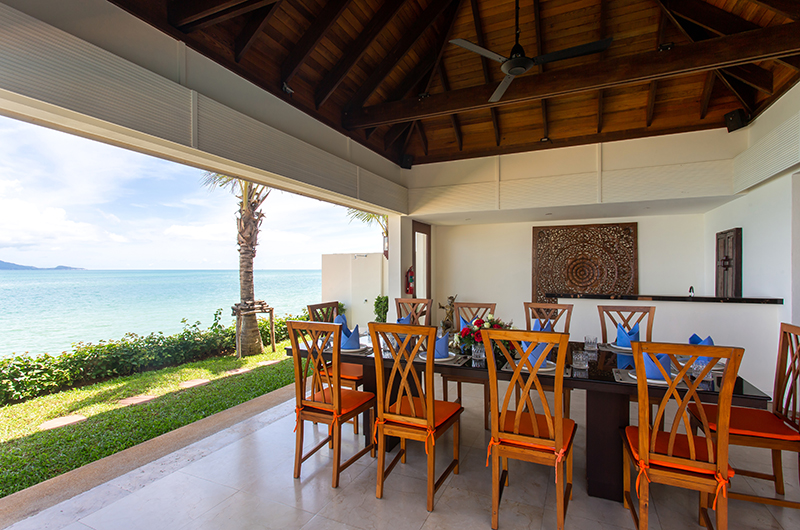 Villa Frangipani Open Plan Dining Area with Sea View | Maenam, Koh Samui