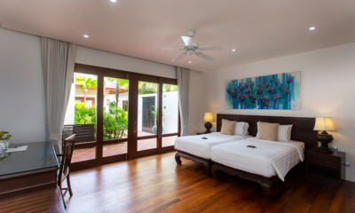 Villa Frangipani Bedroom Three with Twin Beds and View | Maenam, Koh Samui