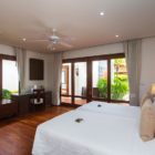 Villa Frangipani Bedroom Three with Twin Beds and Study Area | Maenam, Koh Samui