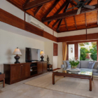 Villa Frangipani Living Area with TV | Maenam, Koh Samui