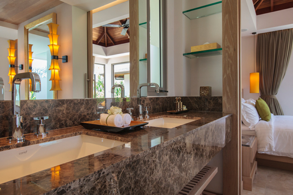 Villa Sila His and Hers Bathroom with Mirror | Koh Samui, Thailand