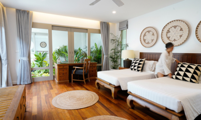 Villa Waterlily Twin Bedroom with Study Table and Wooden Floor | Koh Samui, Thailand