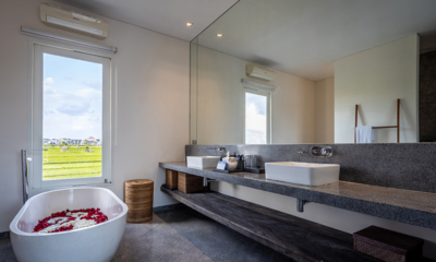 Villa Waha Bathroom Three with Romantic Bathtub Set Up | Canggu, Bali