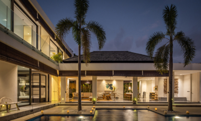 Villa Waha Outdoor Area at Night | Canggu, Bali