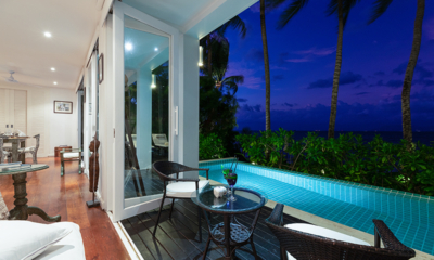 Villa M Pool Side Seating Area at Night | Bophut, Koh Samui