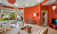 4s Villas Villa Sun Indoor Living Area with Pool View | Seminyak, Bali