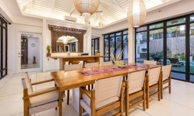 Villa Iluka Indoor Dining Area with Garden View | Seminyak, Bali