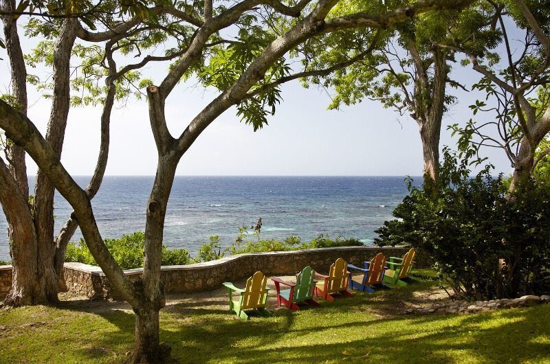 The Fleming Villa Beach Front Seating | Oracabessa, Jamaica