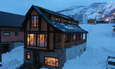 Byakko Exterior with Snow View at Night | Hirafu, Niseko
