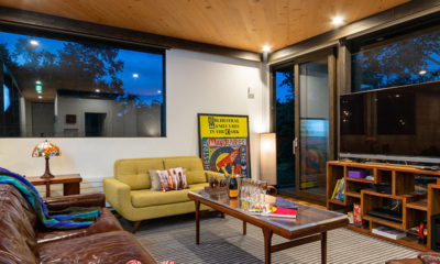 Gustav's Hideaway Living Area with TV and View | Hirafu, Niseko