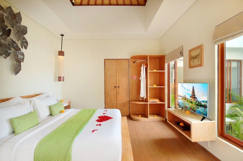 Ini Vie Villa Bedroom Area with TV | Legian, Bali