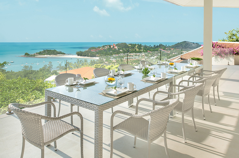 Baan Bon Khao Samui Open Plan Dining Area with Sea View | Choeng Mon, Koh Samui