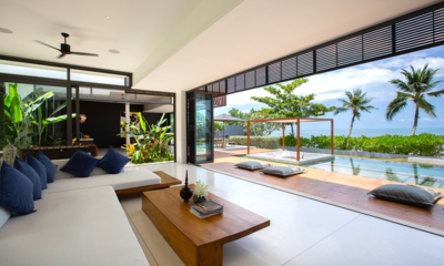 Villa Malouna Living Area with Sea View | Bang Por, Koh Samui