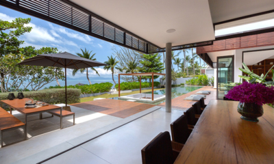 Villa Malouna Indoor Dining Area with Sea View | Bang Por, Koh Samui