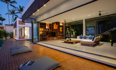 Villa Malouna Lounge Area at Night | Bang Por, Koh Samui