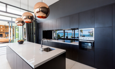 Villa Malouna Kitchen with Hanging Lamps | Bang Por, Koh Samui