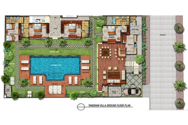 Villa Tangram Ground Floor Plan | Seminyak, Bali