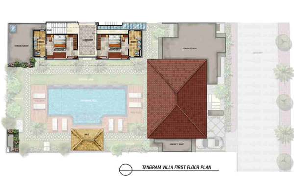 Villa Tangram First Floor Plan | Seminyak, Bali