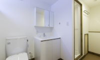 Greystone Bathroom with Mirror | Hirafu, Niseko
