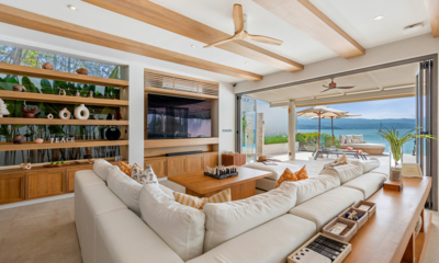 Villa Peace Living Room with TV and Sea View | Choeng Mon, Koh Samui