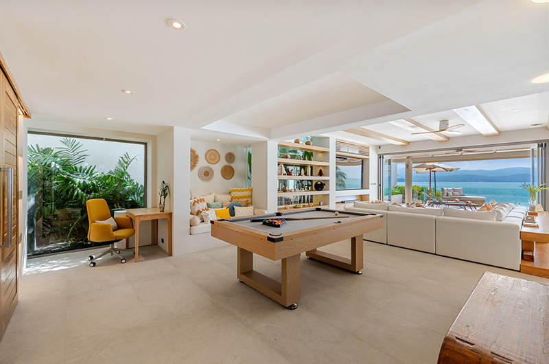 Villa Peace Living Area with Billiard Table and View | Choeng Mon, Koh Samui