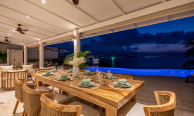 Villa Peace Dining Area at Night | Choeng Mon, Koh Samui