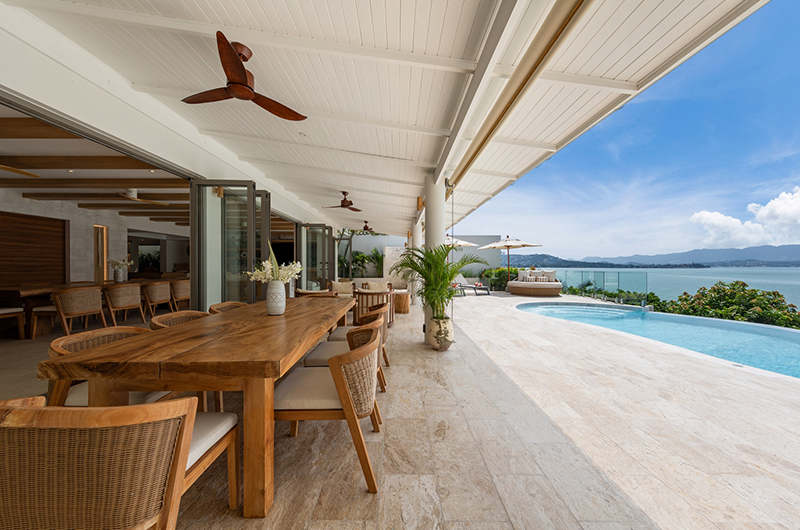 Villa Peace Open Plan Dining Area with Sea View | Choeng Mon, Koh Samui