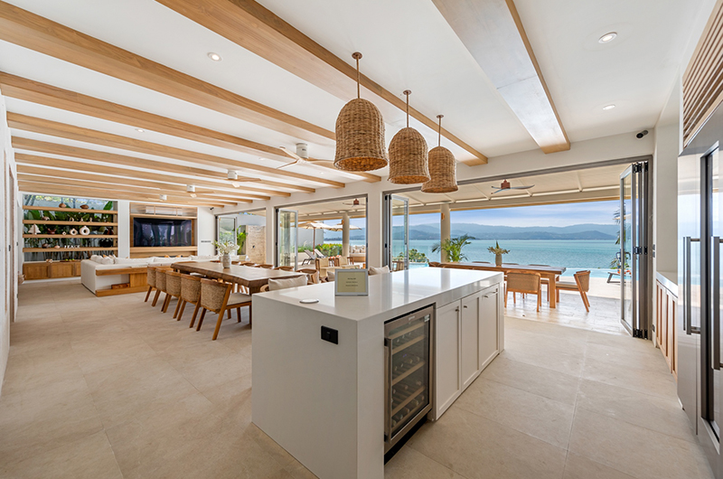 Villa Peace Kitchen and Dining Area with View | Choeng Mon, Koh Samui