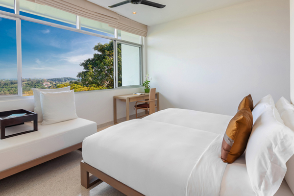 Villa Leelawadee Guest Bedroom Two with Twin Beds and View | Pa Klok, Phuket