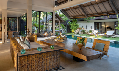 Abaca Villas Villa Kadek Indoor Living Area with Pool View | Seminyak, Bali